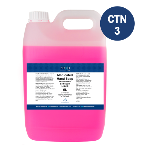 2-614-05000-Zexa-Sure-Shield-Medicated-Liquid-Hand-Soap-Soft-Scent-5L-(Ctn-3)